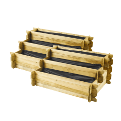 Lot de deux carrés potagers ANGELIC 140L vue de 3/4 sur fond blanc