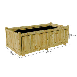 Schéma technique du Bac à fleurs en bois avec ses dimensions exactes