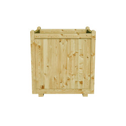 Bac à fleurs carré en bois 235L vue de face