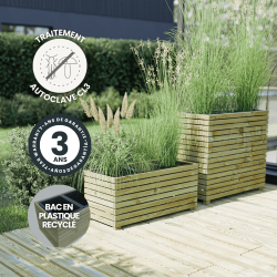 Bac à fleurs 3 pots Horizon - 90 x 39,4 x 40 cm