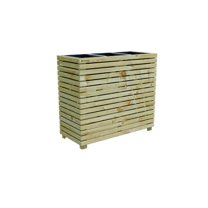 Bac à fleurs HORIZON haut vue de 3/4