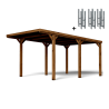 Carport simple Victor vue de 3/4 avec ses supports en H inclus