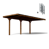 Carport adossable Victor, vue de 3/4
et les supports en H fournis
