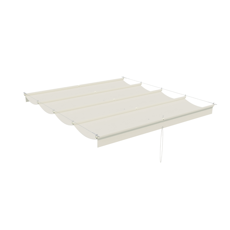 Voile d'ombrage beige pour pergola sur fond blanc