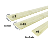 Contenu du kit sur fond blanc avec quantité et taille de chaque élément