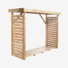 Abri-bûches DALLAS XL 183 x 89,5 x 238,5 cm en bois traité, vue de 3/4