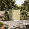 Armoire de jardin THEOFIL en situation dans un jardin, les portes fermées