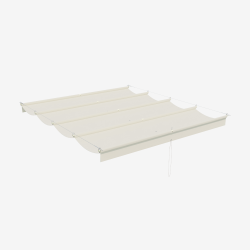 Voile d'ombrage beige pour pergola sur fond blanc
