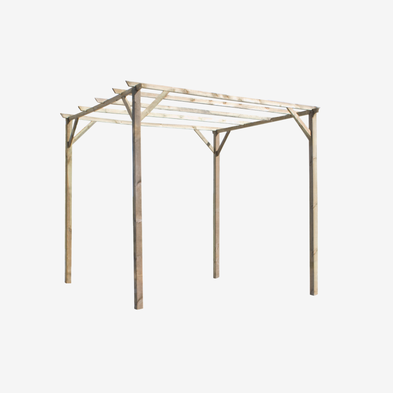 Pergola PATAGONIE sur fond blanc, vue de 3/4