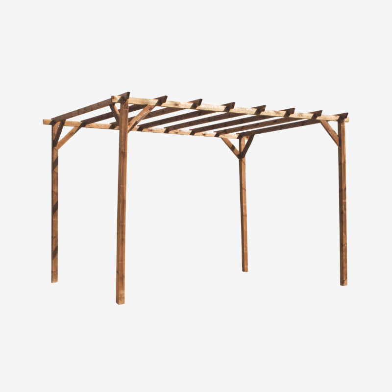 Pergola MAGDALIE sur fond blanc, vue de 3/4