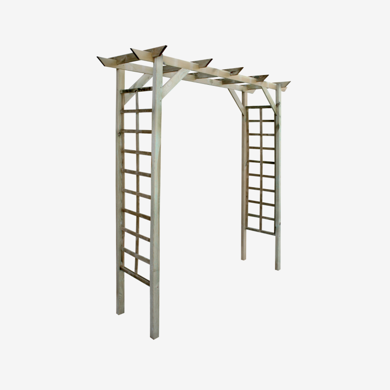 Arche de jardin LUNA sur fond blanc, vue de 3/4