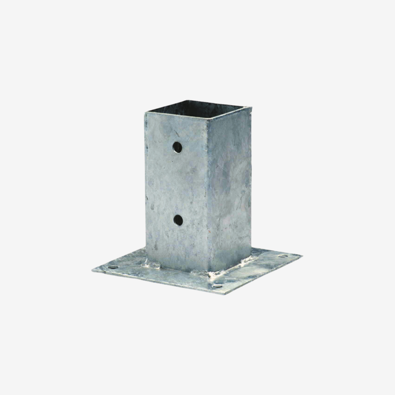 Support en acier galvanisé 7 cm à visser sur fond blanc