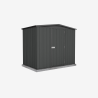 Abri de jardin en métal Cerland Fraser 3,2 m² noir avec porte fermée vue de 3/4