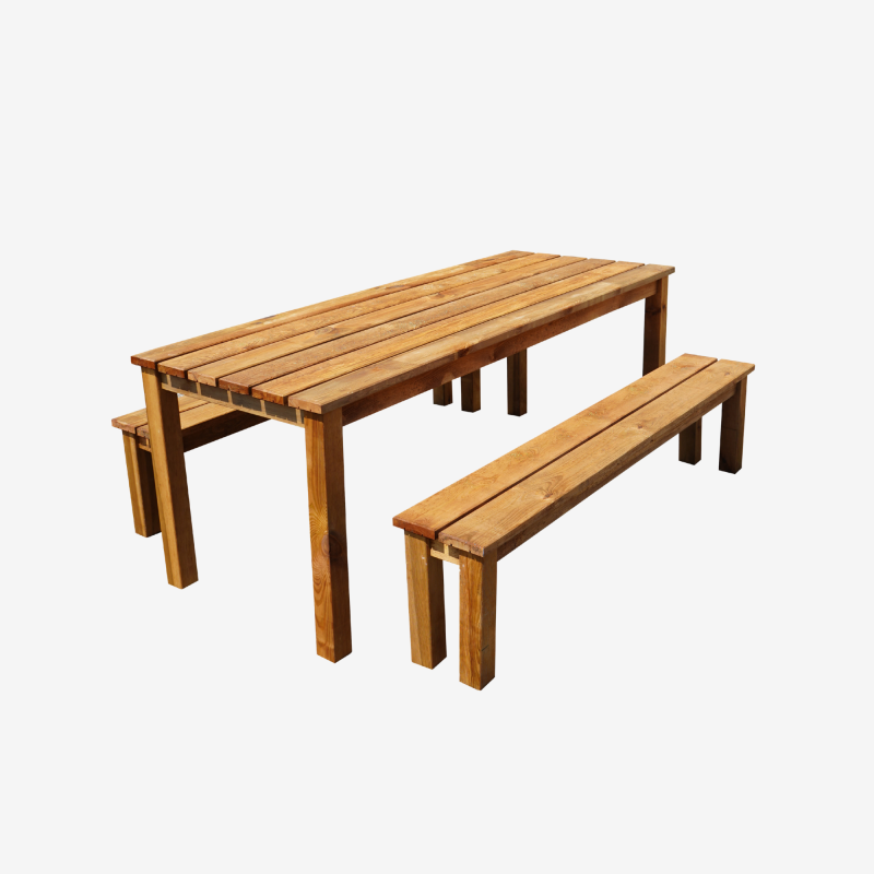 Ensemble de jardin 1 table et 2 bancs BANKET