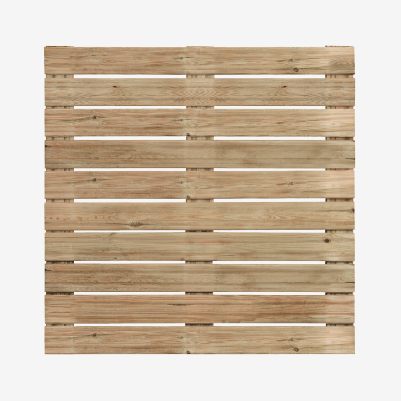 Dalle 100x100 lames rainurées sur fond blanc