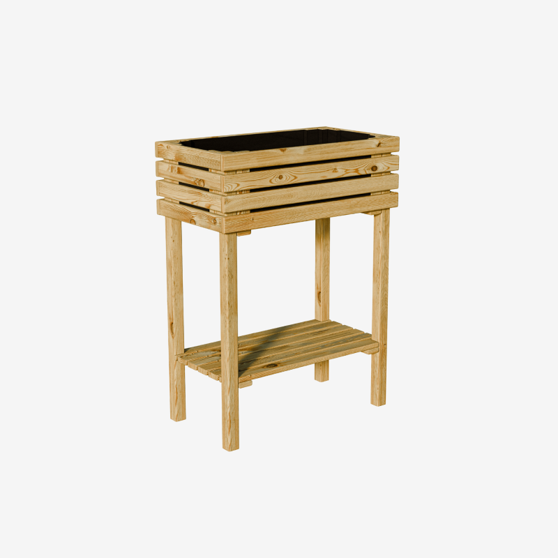 Mini carré potager surélevé KUB 30L vue de 3/4 sur fond blanc