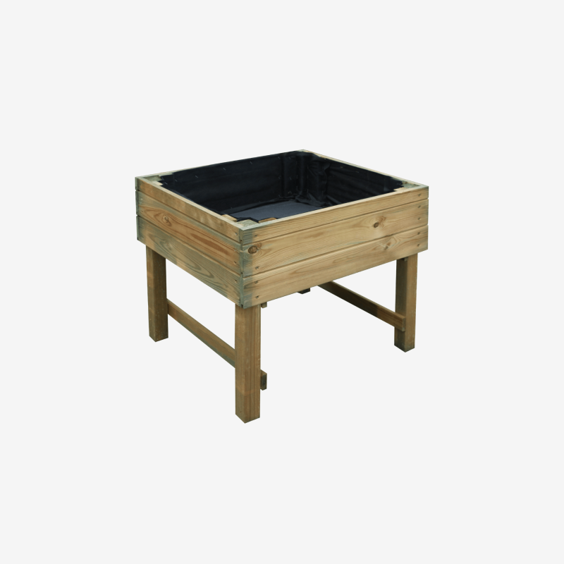 Carré potager surélevé pour enfant SACHA vue de 3/4 sur fond blanc