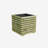 Bac à fleurs en bois KUB carré 30L vue de 3/4