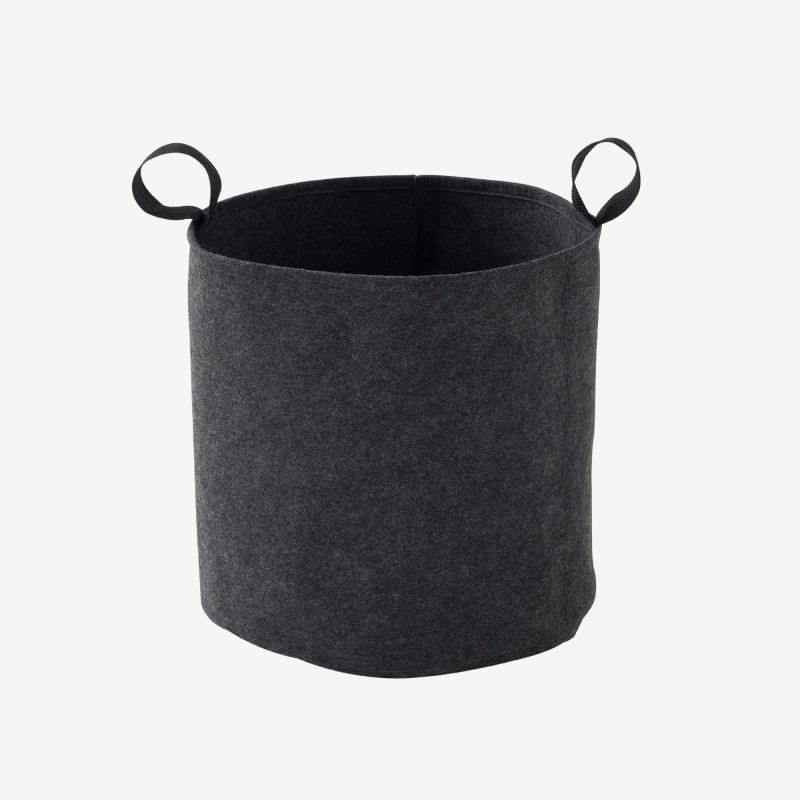 Sac plantation feutre géotextile ø 40 cm Gris Anthracite vue de face sur fond blanc