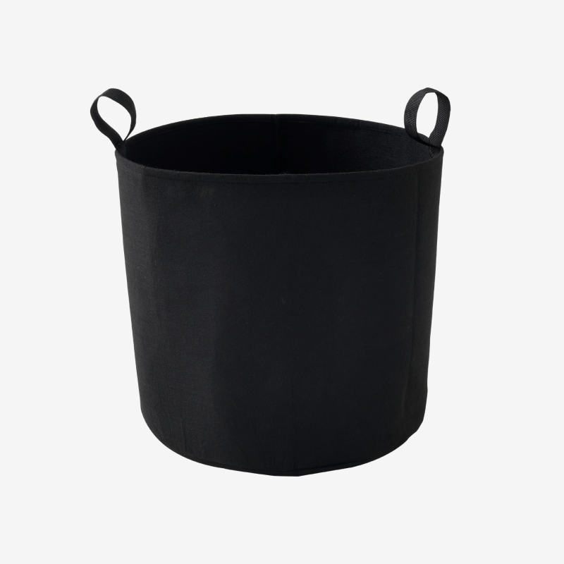 Sac plantation feutre géotextile ø 40 cm Noir vue de face sur fond blanc