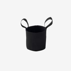 Sac plantation feutre géotextile ø 15 cm Noir vue de face sur fond blanc