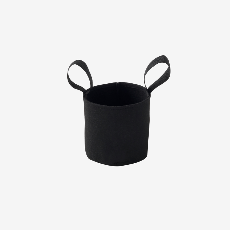 Sac plantation feutre géotextile ø 15 cm Noir vue de face sur fond blanc