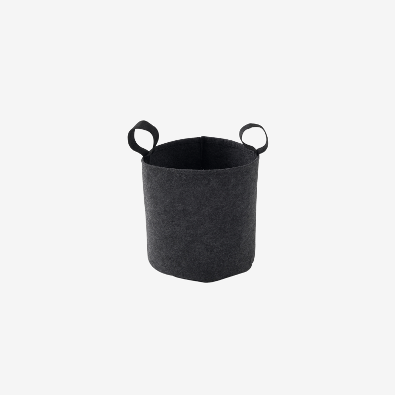 Sac plantation feutre géotextile ø 15 cm Gris Anthracite vue de face sur fond blanc