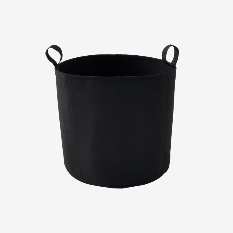 Sac plantation feutre géotextile ø 35 cm Noir vue de face sur fond blanc