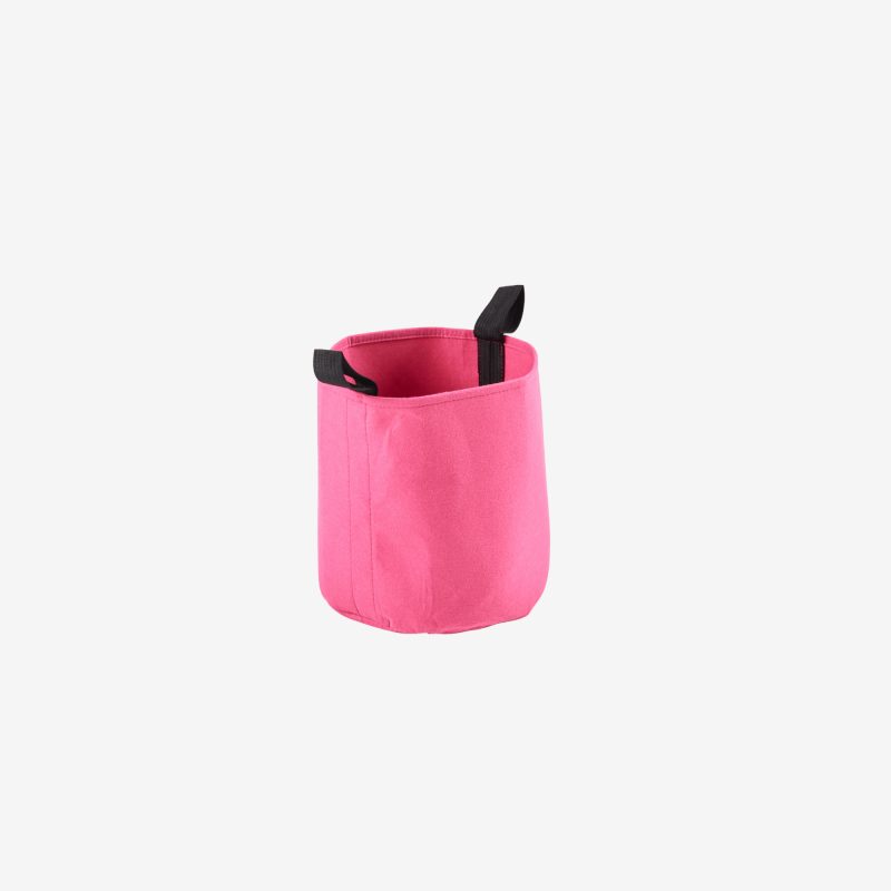 Sac plantation feutre géotextile ø 25 cm rose vue de face sur fond blanc