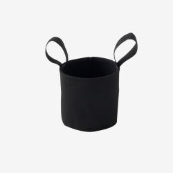 Sac plantation feutre géotextile ø 25 cm noir vue de face sur fond blanc