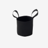 Sac plantation feutre géotextile ø 25 cm noir vue de face sur fond blanc