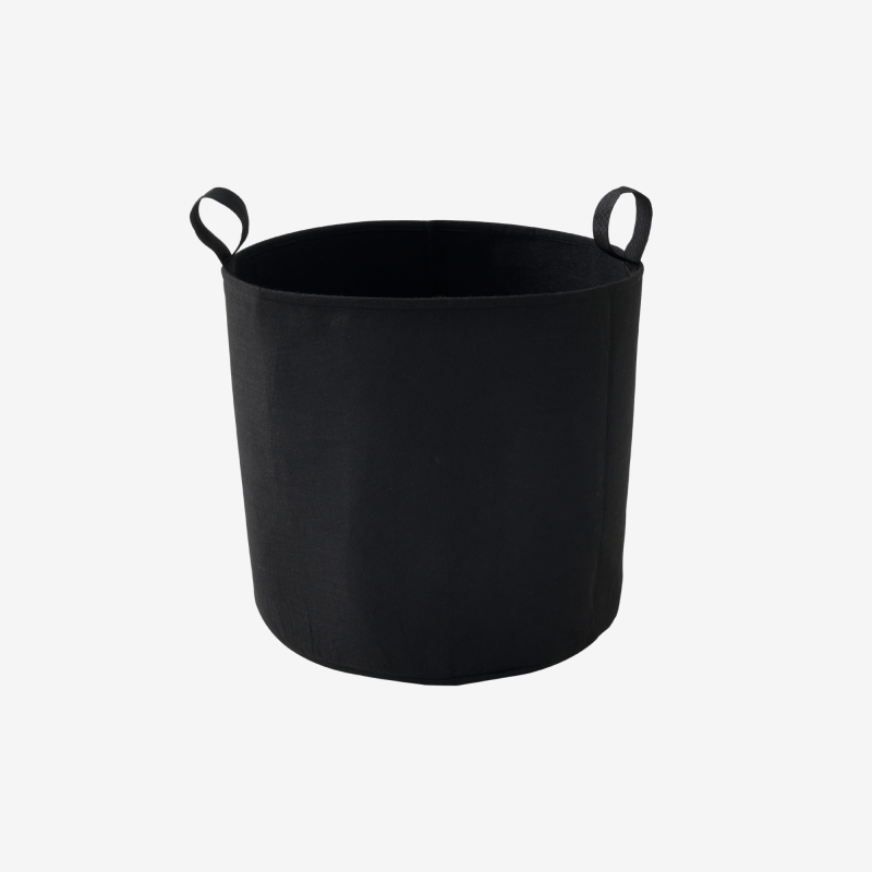 Sac plantation feutre géotextile ø 35 cm Noir vue de face sur fond blanc