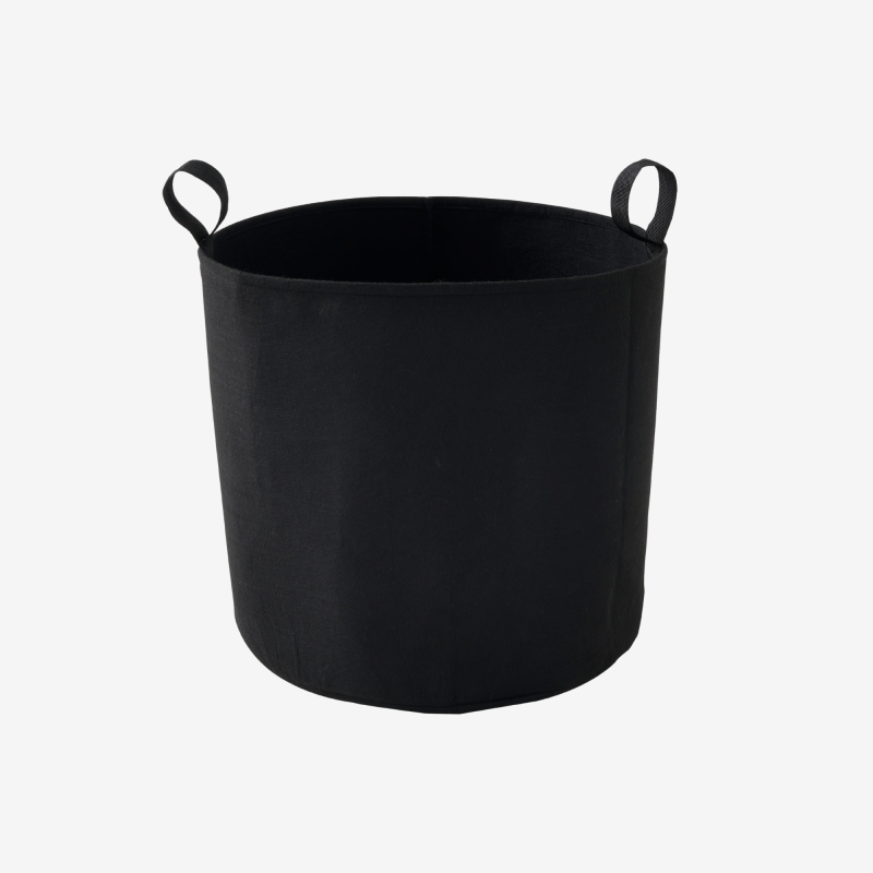 Sac plantation feutre géotextile ø 40 cm Noir vue de face sur fond blanc
