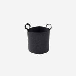 Sac plantation feutre géotextile ø 15 cm Gris Anthracite vue de face sur fond blanc