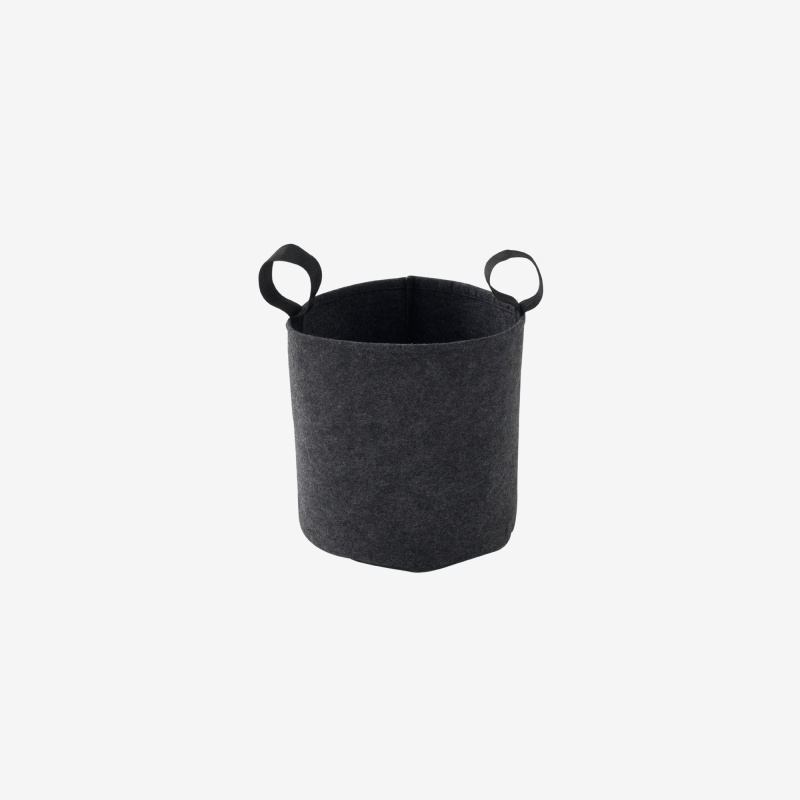 Sac plantation feutre géotextile ø 15 cm Gris Anthracite vue de face sur fond blanc