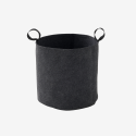 Sac plantation feutre géotextile ø 40 cm Gris Anthracite vue de face sur fond blanc