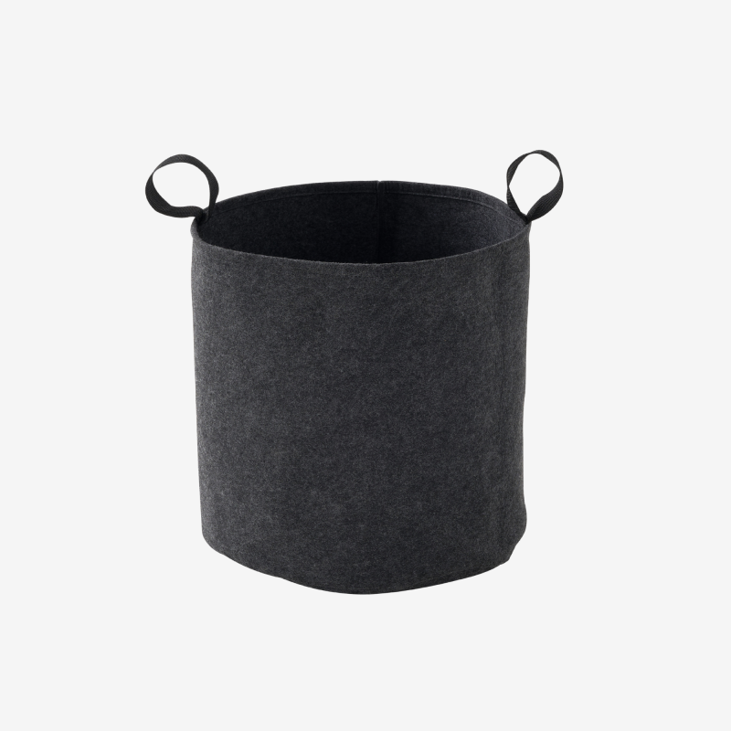 Sac plantation feutre géotextile ø 40 cm Gris Anthracite vue de face sur fond blanc