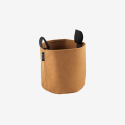 Sac plantation feutre géotextile ø 25 cm marron vue de face sur fond blanc