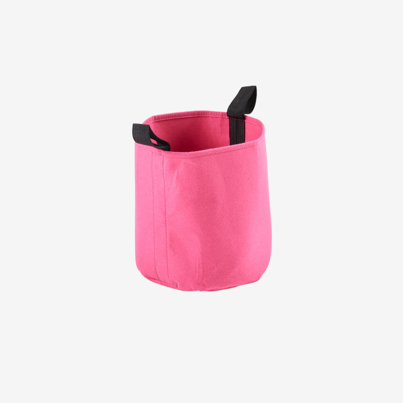 Sac plantation feutre géotextile ø 25 cm rose vue de face sur fond blanc