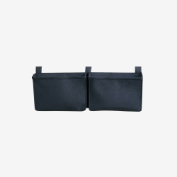 Balconnière 2 sacs noirs en feutre géotextile, vue de face sur fond blanc