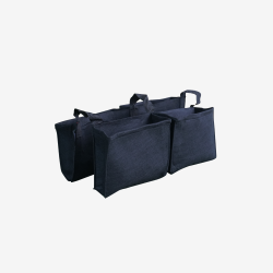Balconnière 4 sacs noirs en feutre géotextile, vue de 3/4 sur fond blanc