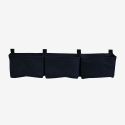 Balconnière 3 sacs noirs en feutre géotextile, vue de face sur fond blanc