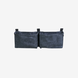 Balconnière 2 sacs gris anthracite en feutre géotextile, vue de face sur fond blanc