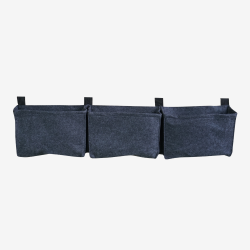 Balconnière 3 sacs gris anthracite en feutre géotextile, vue de face sur fond blanc