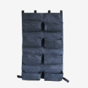 Mur végétal 8 sacs gris anthracite en feutre géotextile, vue de face sur fond blanc