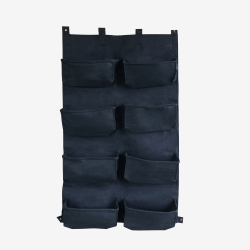 Mur végétal 8 sacs noirs en feutre géotextile, vue de face sur fond blanc