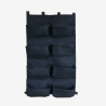 Mur végétal 8 sacs noirs en feutre géotextile, vue de face sur fond blanc