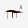 Carport adossable Victor, vue de 3/4
et les supports en H fournis