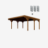 Carport double Victor, vue de 3/4 et ses supports en H inclus