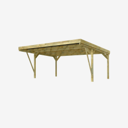 Carport double Victor Design, vue de 3/4